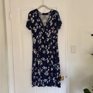 L.L. Bean Summer Knit Dress - Blue Floral